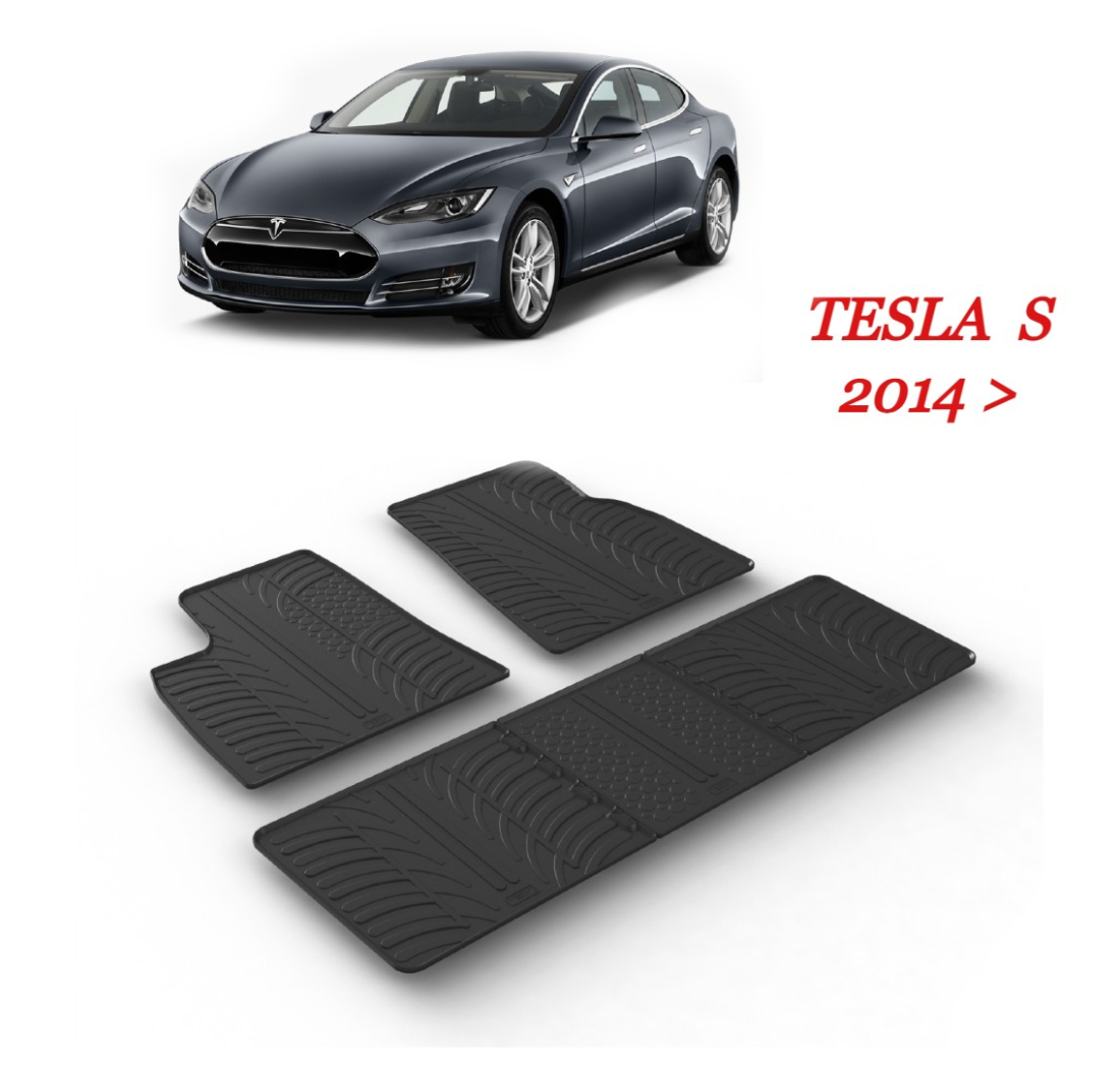 GUMENI AUTO TEPISI ZA TESLA S - KOMPLET PREDNJI I ZADNJI